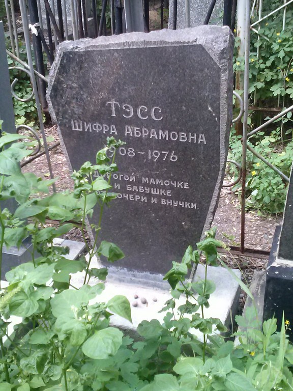 Тэсс Шифра Абрамовна, Саратов, Еврейское кладбище